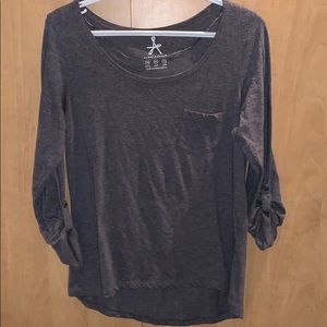 Gray Long Sleeve Top